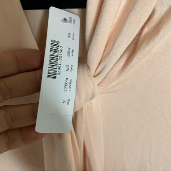 J Crew tie neck pale pink long sleeves top size small spring‎ Easter - Picture 6 of 7